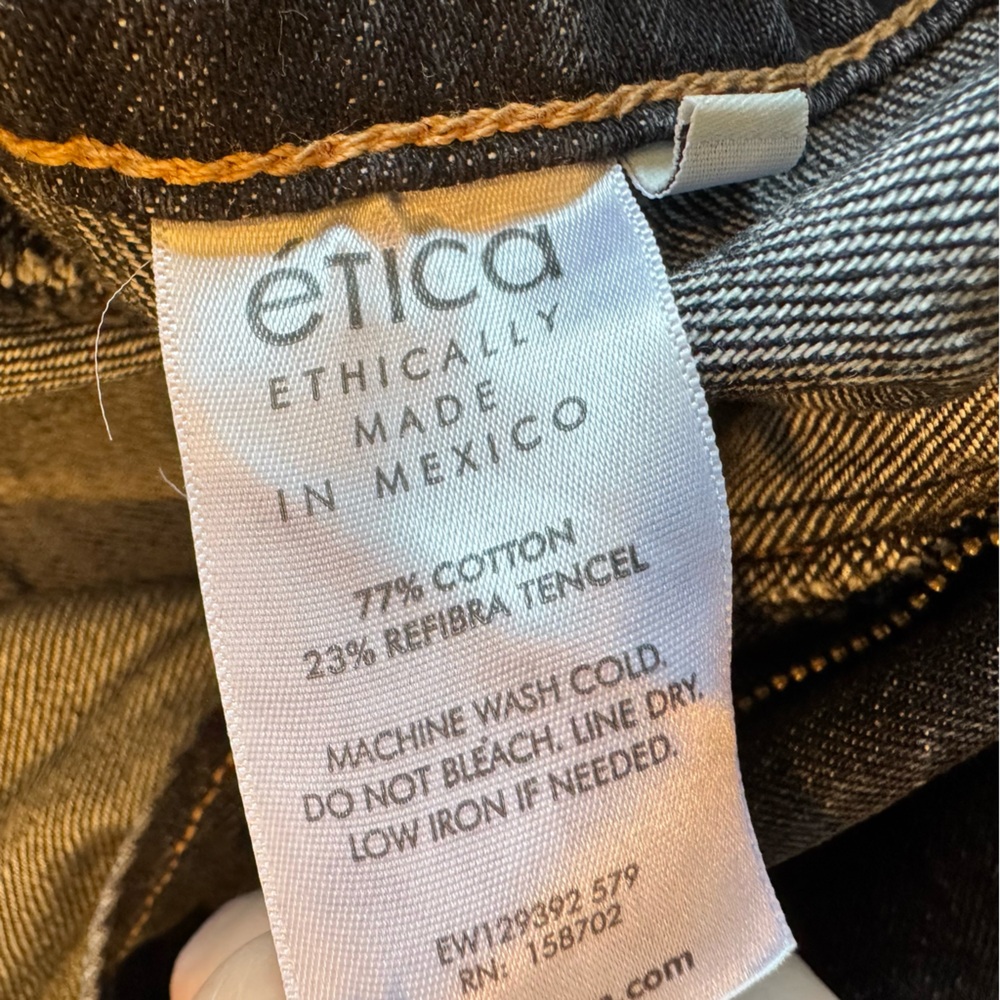 ÉTICA Liv Asymmetric Denim Black Jumpsuit | S - Picture 9 of 10